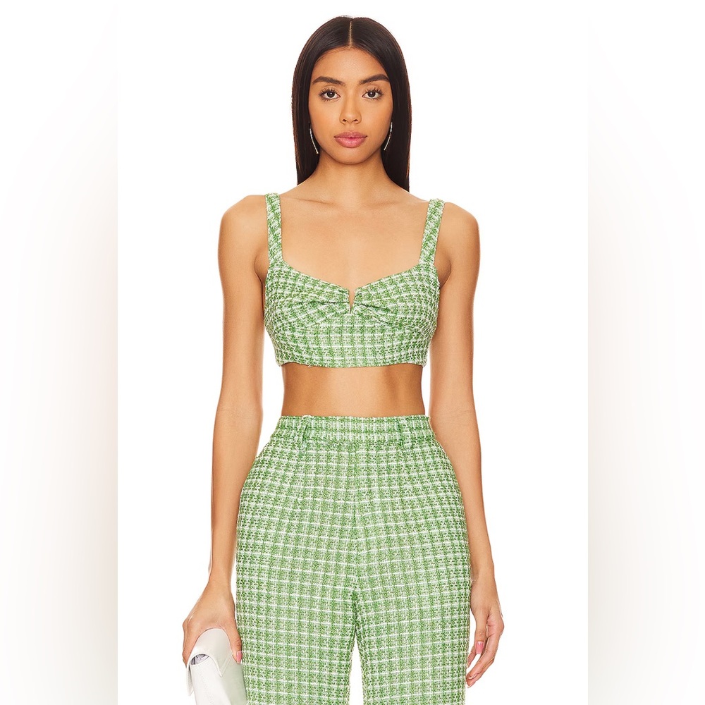 SAU LEE Avery Top in Green Multi